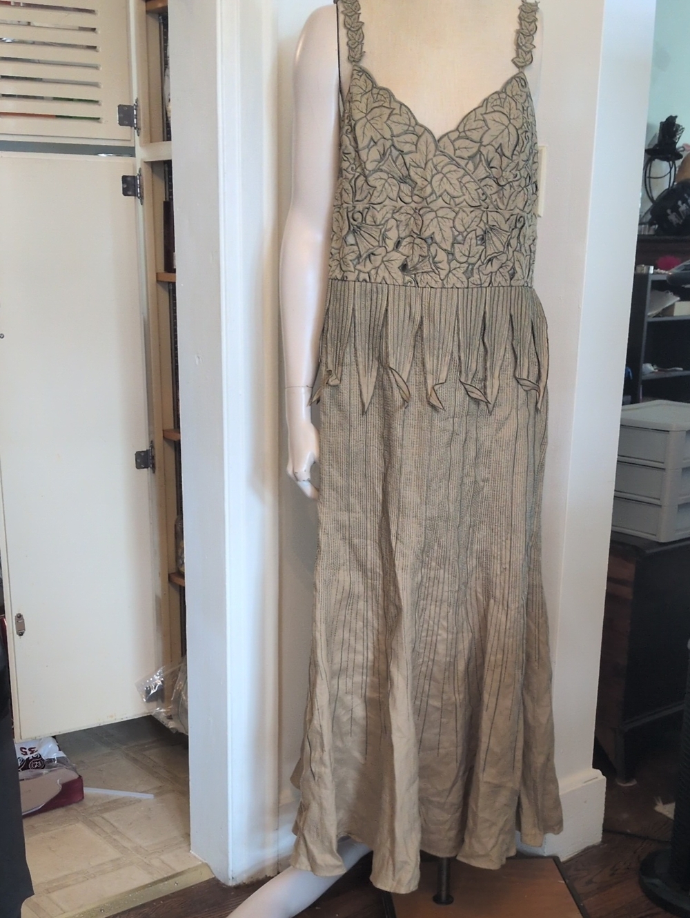 J Song Vintage Embroidered Linen Fairy Dress
